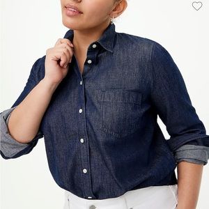 J Crew Factory Chambray Button Down Like New XL
